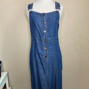 Skies are Blue Denim Overall Dress